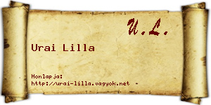 Urai Lilla névjegykártya